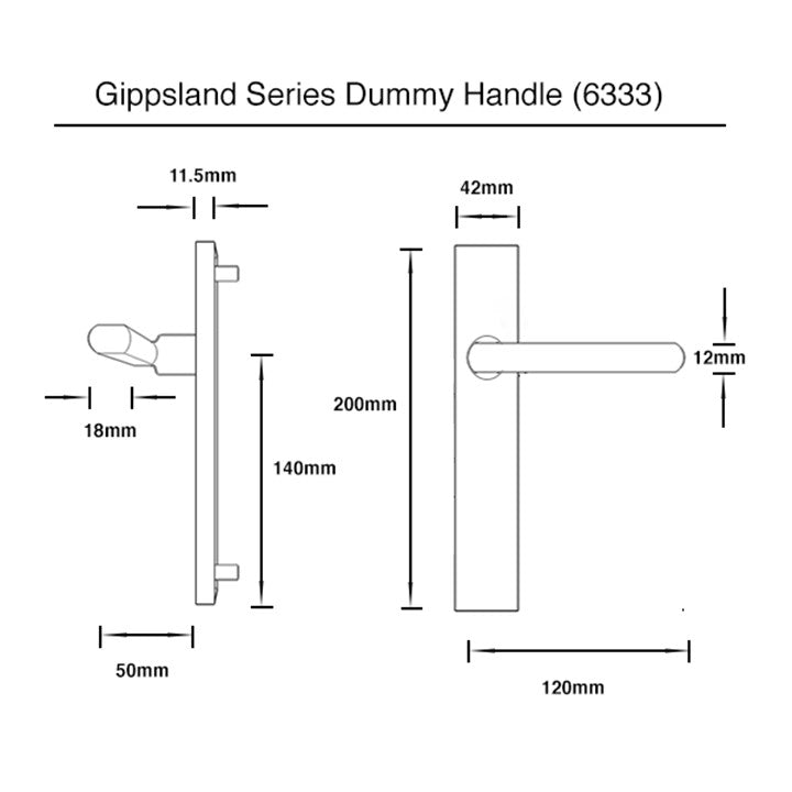 Brushed Gold Finish Dummy Door Handle Coomera Series The Tapware Outlet