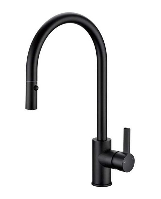 Ocean Deluxe Pull Out Kitchen Sink Mixer Matt Black The Tapware Outlet