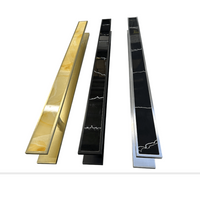 Black Stone Faced 1200mm Door Pulls - Brushed Gold