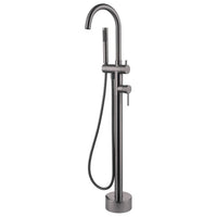 Coral Free Standing Floor Mixer Bath Spout & Hand Held Shower Combo - Gunmetal Grey