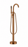 Cobre Free Standing Floor Mixer Bath Spout & Hand Held Shower Combo - Brushed Copper