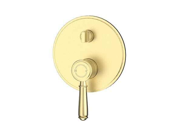 Birmingham II Classical Shower & Bath Mixer Diverter  - Brushed Gold