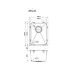 Cobre Above/Undermount Kitchen Sink 345mm x 445mm - Brushed Copper
