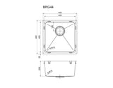 Cobre Above/Undermount Kitchen Sink 440mm x 440mm - Brushed Copper