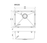 Cobre Above/Undermount Kitchen Sink 540mm x 440mm - Brushed Copper