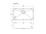 Cobre Above/Undermount Kitchen Sink 770mm x 445mm - Brushed Copper