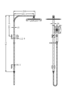 Coomera Square Multifunction Combo Shower rail - Brushed Gold
