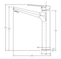 Solange Basin Mixer Tall - Gunmetal