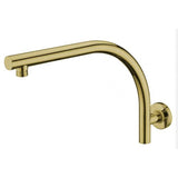 Curved High Reach Shower Arm - Brushed Gold