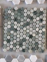 Natural Stone Marble Green Mosaic Sheet - Havanna Penny