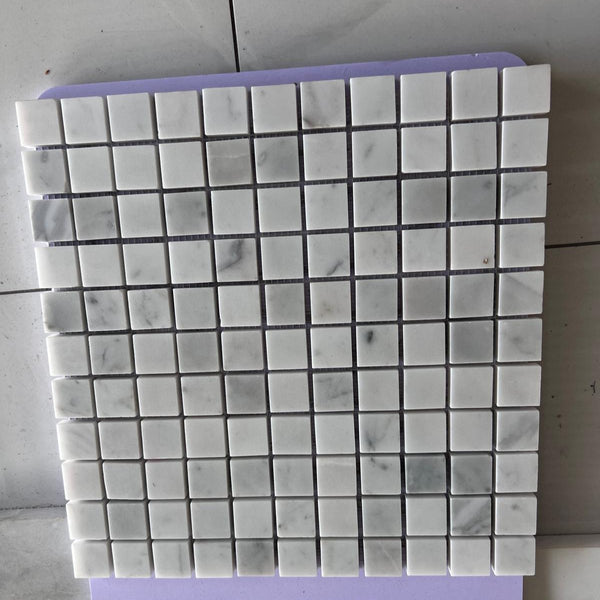 Natural Stone Pure Carrara square Mosaic Sheet - Pure Carrara Square