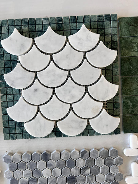 Natural Stone Carrara Mosaic Sheet - Delfino Carrara