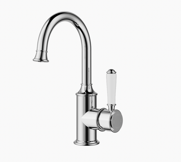 Birmingham Gooseneck Basin Sink Mixer - Chrome