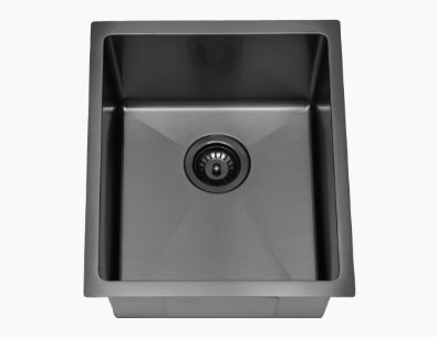 Coomera Above/Undermount Single Bowl 340mm x 400mm -Gunmetal Grey