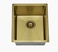 Coomera Above/Undermount Single Bowl 340mm x 400mm -Brushed Gold