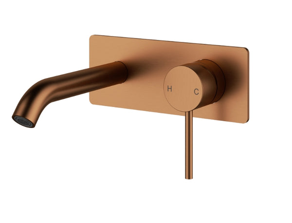 Cobre Wall Spout & Mixer Combination - Brushed Copper