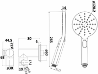 Rondo Shower Rail - Chrome