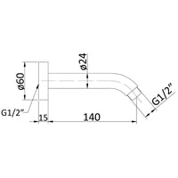 Yale II Shower Arm - Chrome