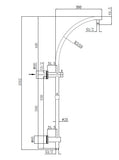 Avalon Round Multifunction Combo Shower rail - Brushed Nickel