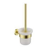 Round Toilet Brush Holder - Brushed Gold