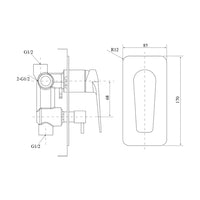 Solange Shower & Bath Mixer Diverter- Brushed Nickel