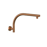 Curved High Reach Shower Arm - Brushed Copper