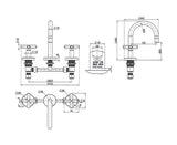 Cross Tap Basin Set - Matt Black
