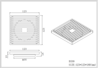 Square Grate Floor Waste Gunmetal - 123mm x 123mm