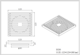 Square Grate Floor Waste Gunmetal - 123mm x 123mm