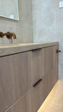 Cobre Curved Wall Spout - Brushed Copper