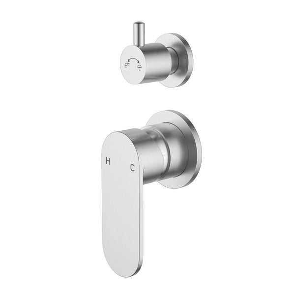 Coral Shower & Bath Mixer Diverter - Brushed Nickel