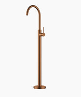 Cobre Free Standing Floor Mixer Bath Spout - Brushed Copper