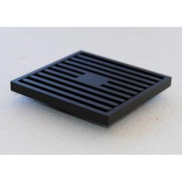 Square Grate Floor Waste Matt Black - 123mm x 123mm