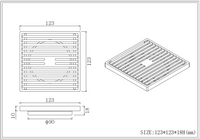 Square Grate Floor Waste Matt Black - 123mm x 123mm