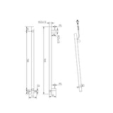 Heated Towel Rail Vertical - Gunmetal Grey