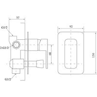 Nova Shower & Bath Mixer Diverter - Chrome