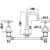 Cross Tap Basin Set - Brushed Nickel