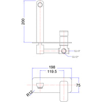 Eva Wall Mixer & Spout Combination - Brushed Nickel