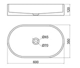 Soils Concrete Counter Top Vanity Basin - Light Grey Sandstone