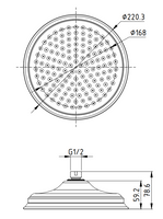 Birmingham Shower Head 200mm - Brushed Nickel