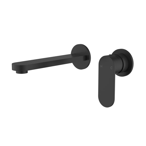 Delphine Wall Spout & Mixer Combination - Matt Black