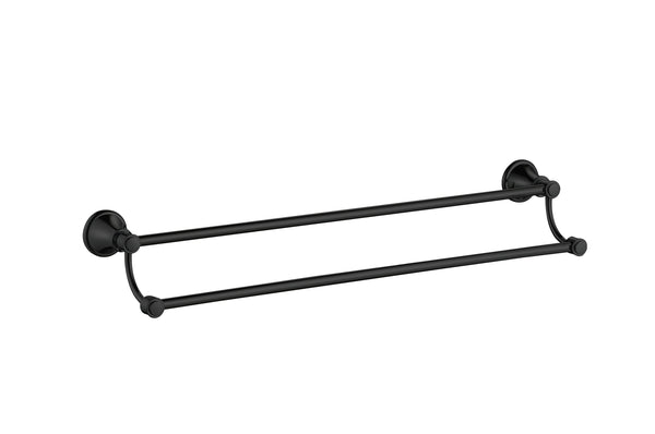 Birmingham Double Towel Rail 600mm - Matt Black