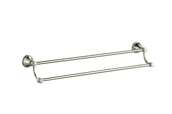 Birmingham Double Towel Rail 600mm - Brushed Nickel