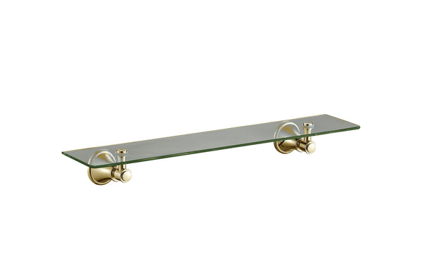 Birmingham Glass Shelf - Brushed Gold