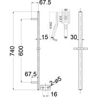 Eva Shower Rail - Brushed Nickel