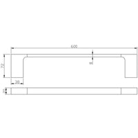 Eva Single Towel Rail 600mm - Chrome & White