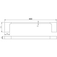 Eva Single Towel Rail 800mm - Chrome