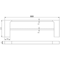 Eva Double Towel Rail 800mm - Chrome