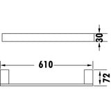 Cubix single towel rail 610mm - Chrome