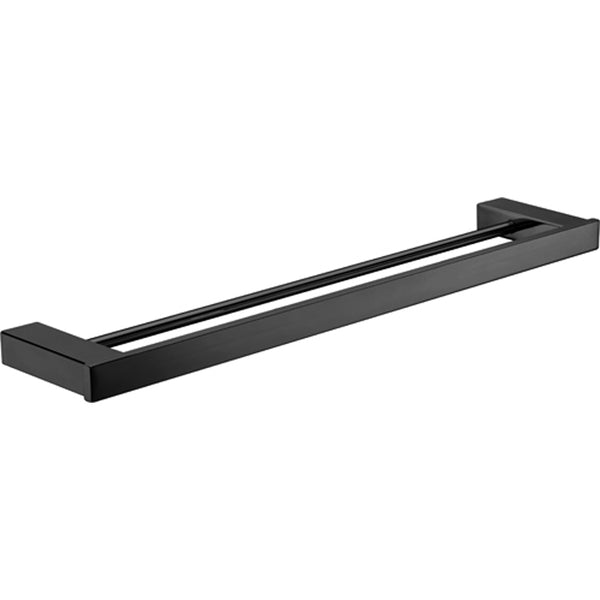 Cubix Double Towel Rail 750mm - Matt Black